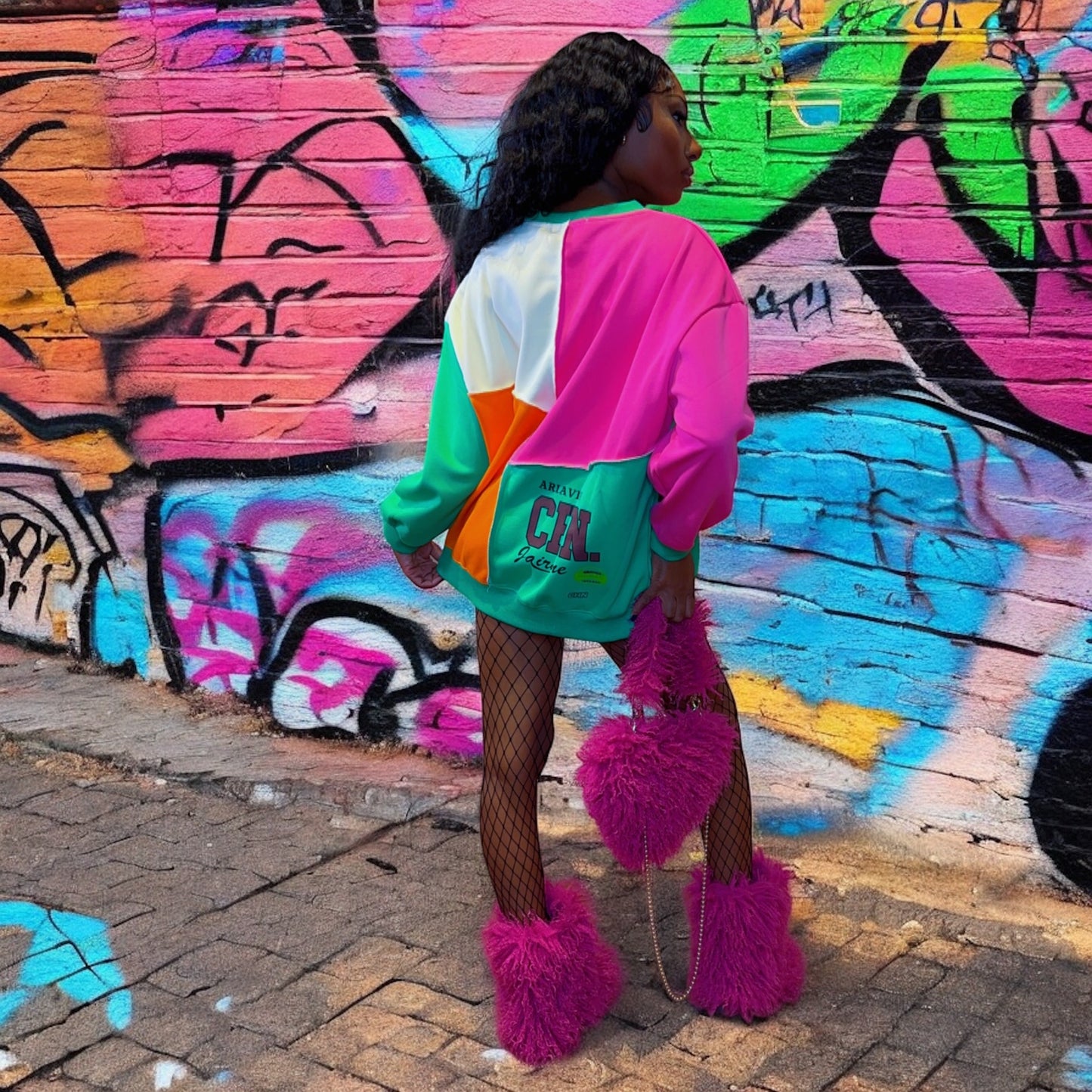 Color Block Streetwear Oversized Sweater/Dress