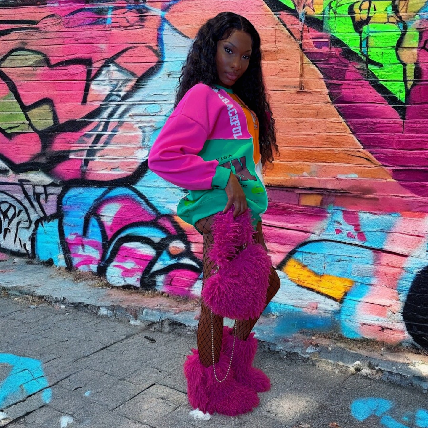Color Block Streetwear Oversized Sweater/Dress