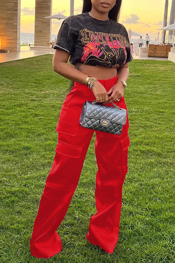 Get On My Level Satin Cargo Pants