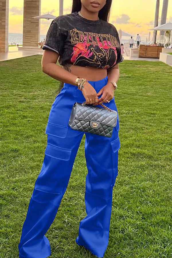 Get On My Level Satin Cargo Pants