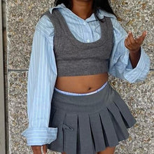 Load image into Gallery viewer, School Girl Crop Sweater Top