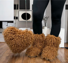 Load image into Gallery viewer, Very Furry Boots And Heart Bag Set