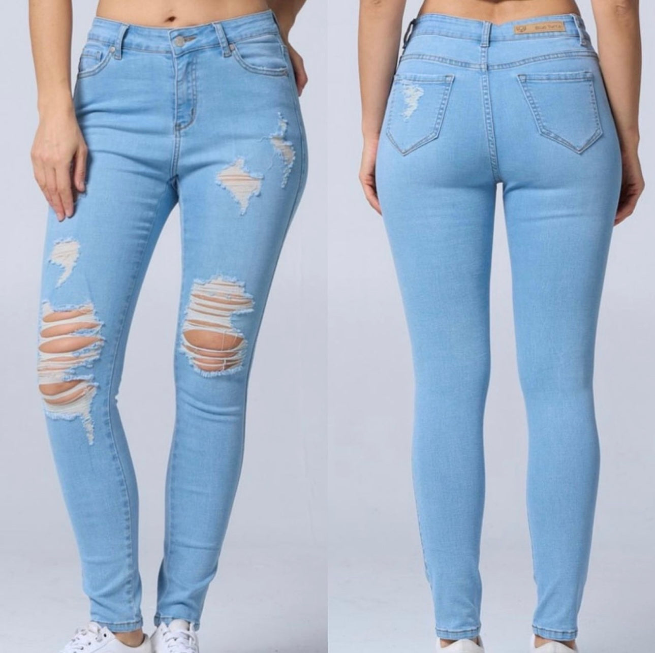 Ripped Super Stretchy Denim Jeans