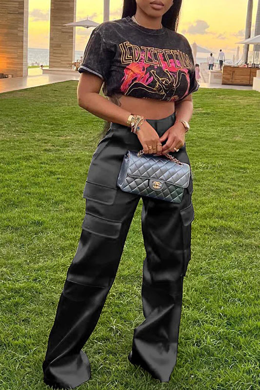 Get On My Level Satin Cargo Pants