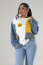 Load image into Gallery viewer, Denim Sleeves Color Block Knit Sweater